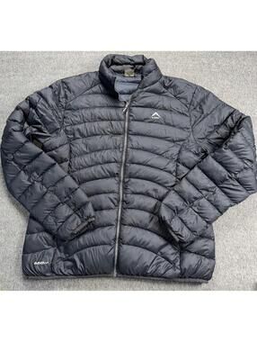 K-Way Jacket Women’s L Black 650fp Duck Down Filled Puffer Coat Zip Hiking